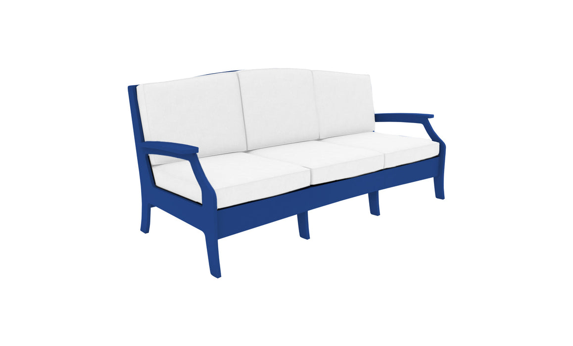 Ledge Lounger Legacy Sofa — Navy Base-4634 White Fabric-Lattice Back