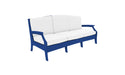 Ledge Lounger Legacy Sofa — Navy Base-4634 White Fabric-Lattice Back