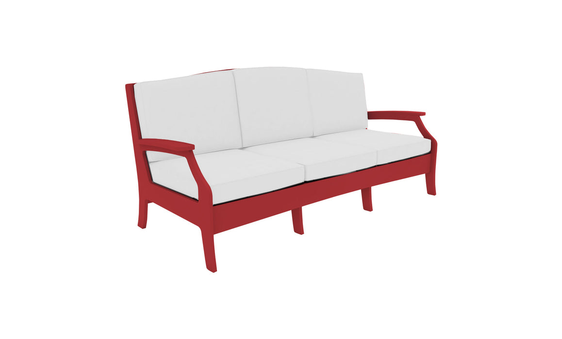 Ledge Lounger Legacy Sofa — Red Base-4634 White Fabric-Lattice Back