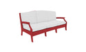 Ledge Lounger Legacy Sofa — Red Base-4634 White Fabric-Lattice Back