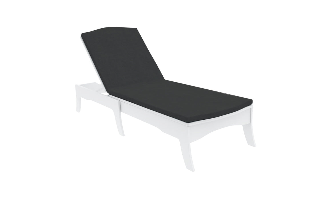 Ledge Lounger Legacy Chaise — White Base-4608 Black Fabric