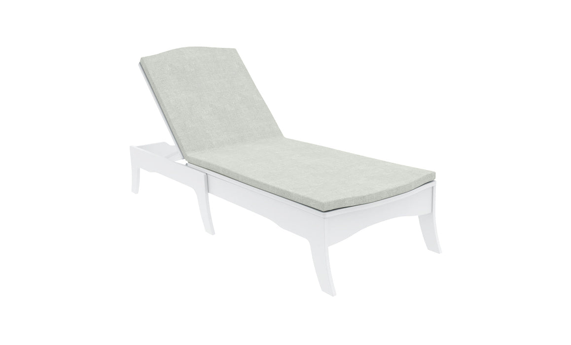 Ledge Lounger Legacy Chaise — White Base-4651 Silver Fabric