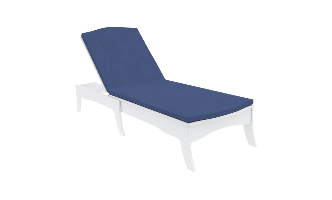 Ledge Lounger Legacy Chaise — White Base-4652 Mediterranean Blue Fabric