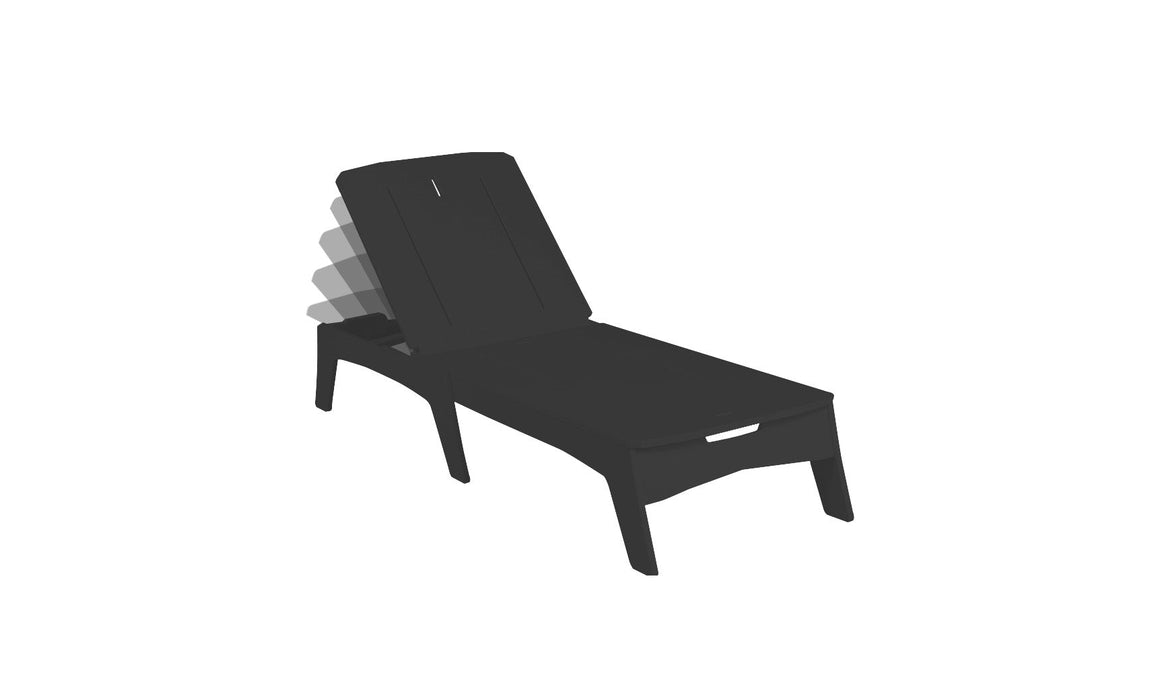 Ledge Lounger Mainstay Chaise — Black Base-4634 White Fabric