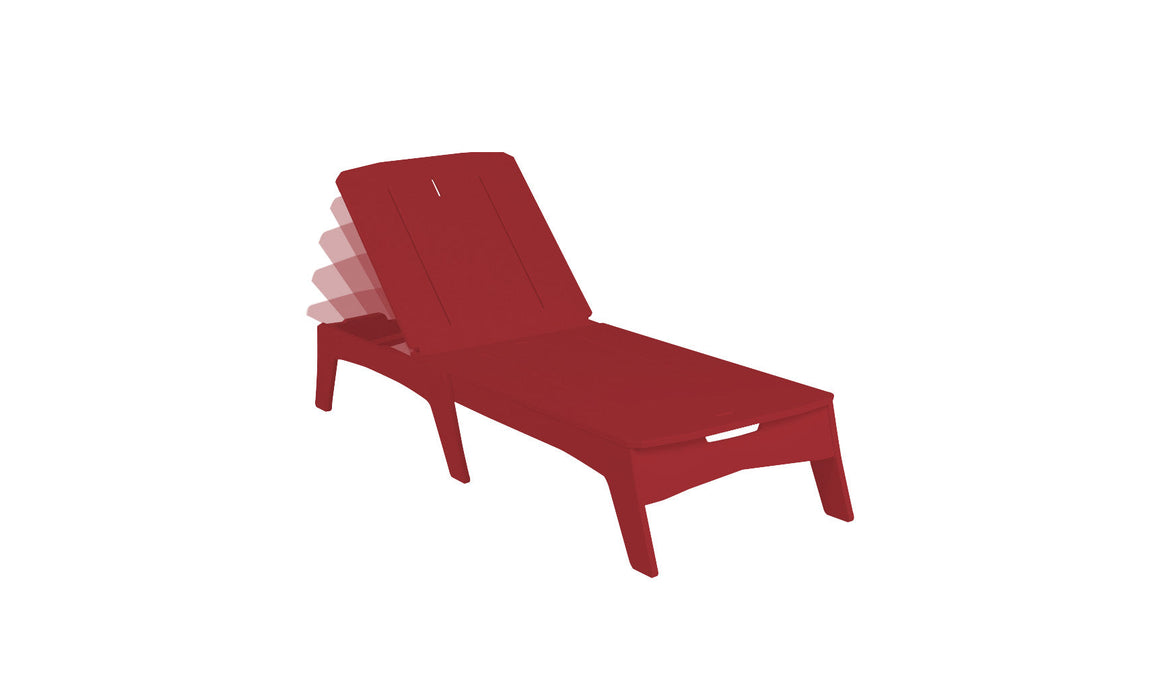 Ledge Lounger Mainstay Chaise — Red Base-4634 White Fabric