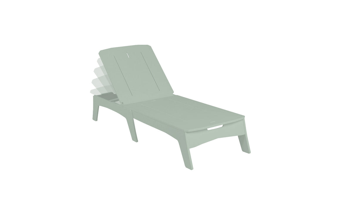 Ledge Lounger Mainstay Chaise — Sage Green Base-4634 White Fabric