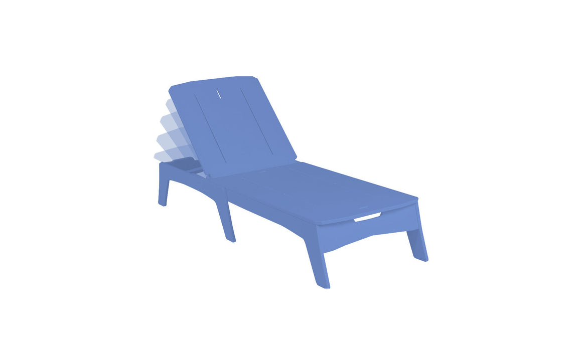 Ledge Lounger Mainstay Chaise — Sky Blue Base-4634 White Fabric