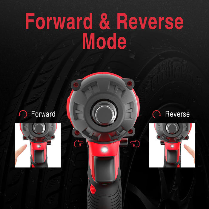 PowerSmart 20V Brushless Cordless Impact Wrench Kit w/ Battery & Charger PS76142B