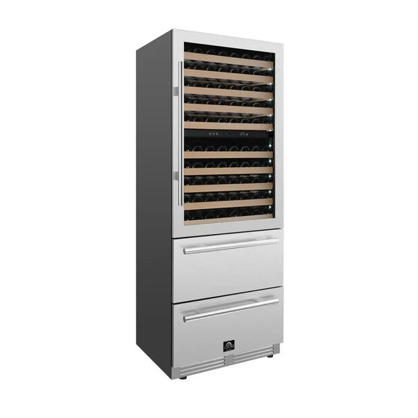 Forno Celano 30-Inch 21.3 Cu.ft Dual Zone Wine Cellar & Beverage Cooler (FWCDR6697-30S) FORNO