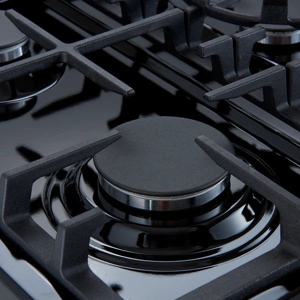 Forno Leonardo Espresso 30-Inch Gas Range in Black with Stainless Steel Handle (FFSGS1116-30BLK) FORNO