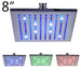 Cascada Showers 8" Square Rainfall LED Shower Head, include Shower Arm - Main Product Image