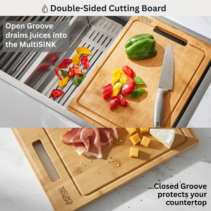 Forno Acqua 45-Inch Undermount 3-Level Workstation MultiSINK with Custom-Fit Accessories (JUXN70)