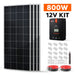 Green Vista Living Rich Solar 800 Watt Solar Kit Complete Off-Grid Solar System for RVs, Boats, Tiny Homes - Side View