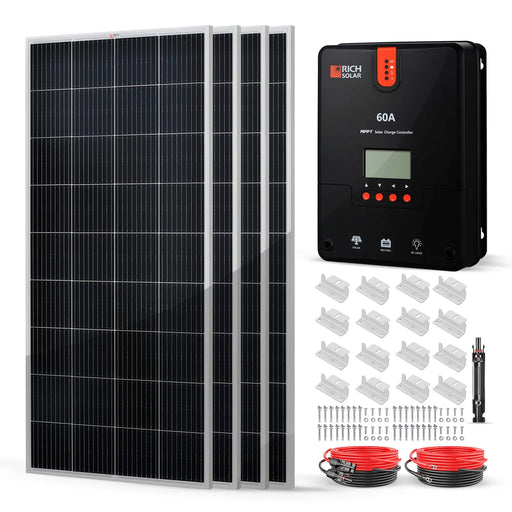 Green Vista Living Rich Solar 800 Watt Solar Kit Complete Off-Grid Solar System for RVs, Boats, Tiny Homes