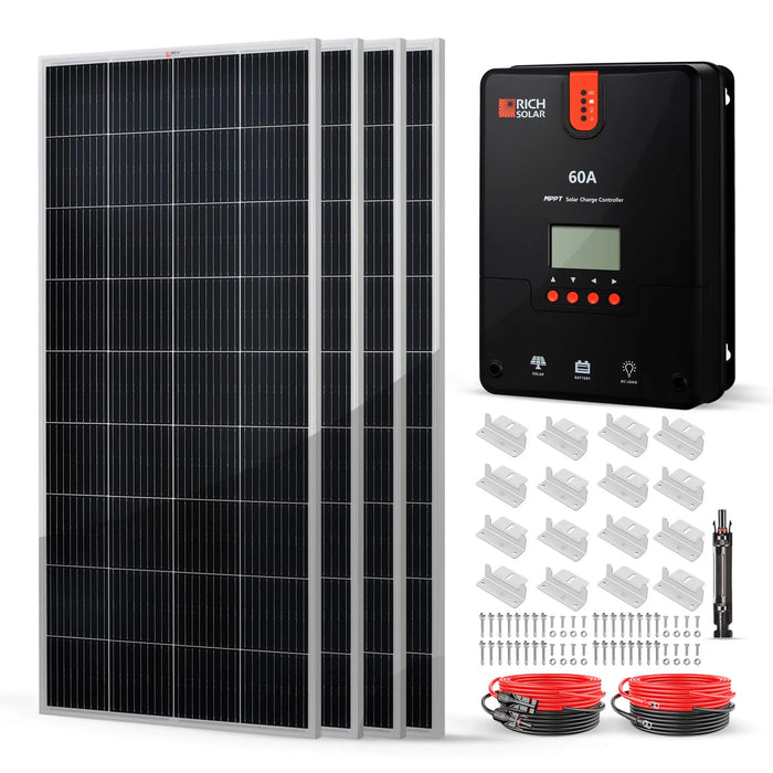Green Vista Living Rich Solar 800 Watt Solar Kit Complete Off-Grid Solar System for RVs, Boats, Tiny Homes