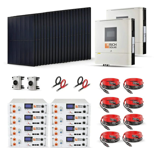 Green Vista Living Rich Solar 8000W 48V-120/240VAC Solar Kit