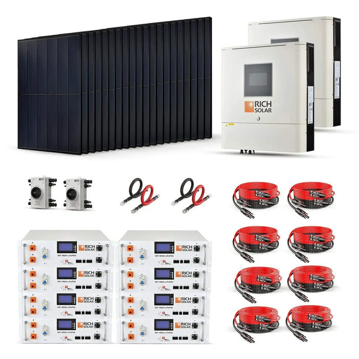 Green Vista Living Rich Solar 8000W 48V-120/240VAC Solar Kit