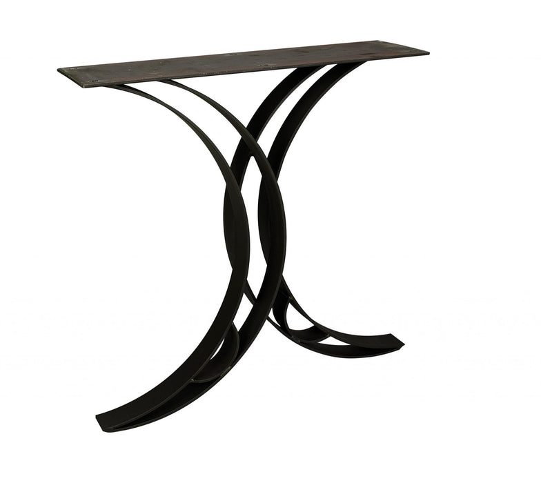 Barkman Furniture Straight Edge Server - Steel Double Curved Base Living Room Furniture - Detail View