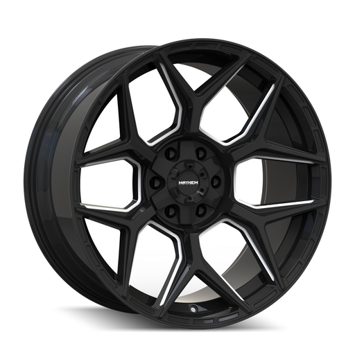 Mayhem 8119 VANQUISH 20x10 Gloss Black Milled wheel front view