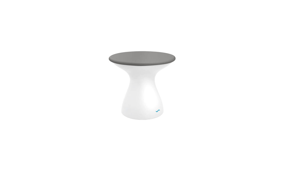 Ledge Lounger Autograph Standard Side Table — White Base-Gray Lid