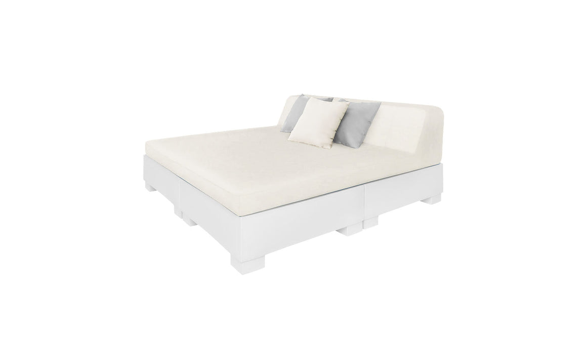 Ledge Lounger Affinity Sunbed with Back Cushion — White Base-4634 White Fabric