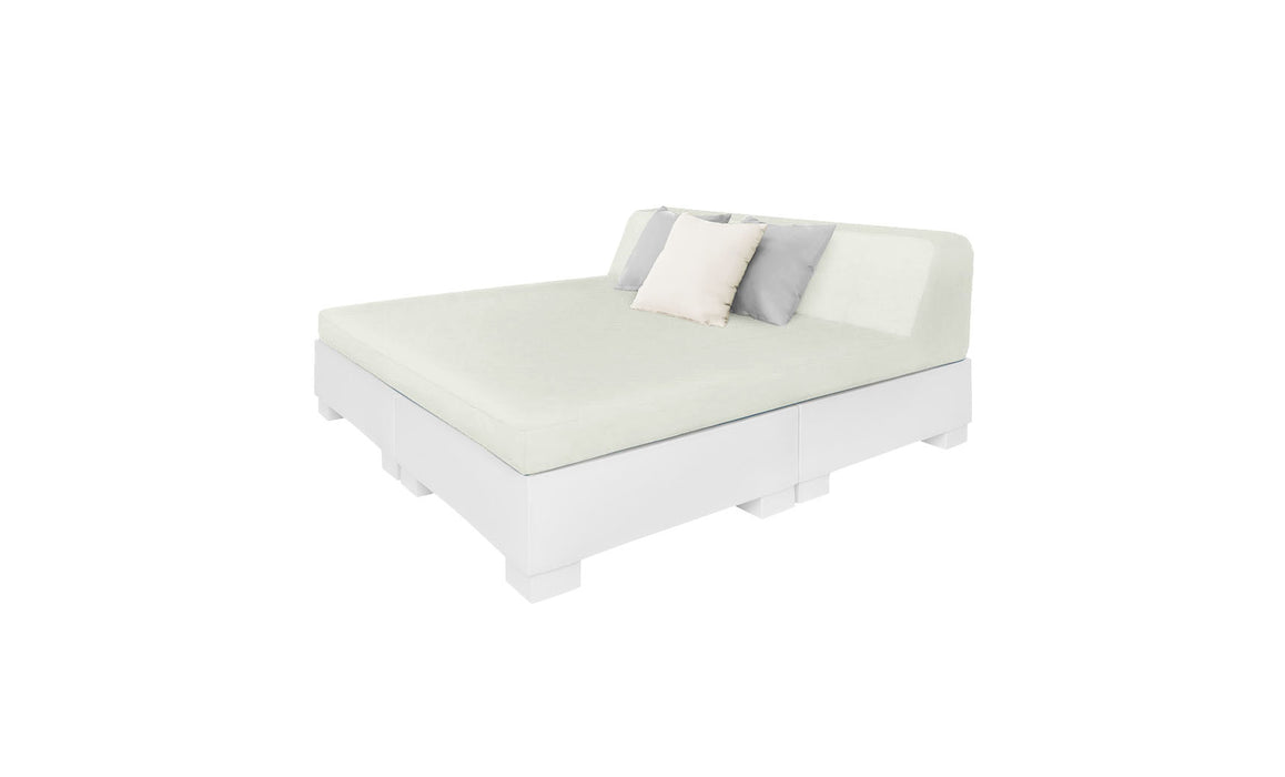 Ledge Lounger Affinity Sunbed with Back Cushion — White Base-4651 Silver Fabric