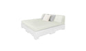 Ledge Lounger Affinity Sunbed with Back Cushion — White Base-4651 Silver Fabric