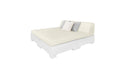 Ledge Lounger Affinity Sunbed with Back Cushion — White Base-4642 Oyster Fabric