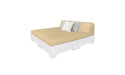 Ledge Lounger Affinity Sunbed with Back Cushion — White Base-4633 Linen Fabric