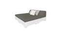 Ledge Lounger Affinity Sunbed with Back Cushion — White Base-4644 Charcoal Grey Fabric