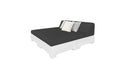 Ledge Lounger Affinity Sunbed with Back Cushion — White Base-4608 Black Fabric