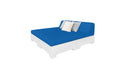 Ledge Lounger Affinity Sunbed with Back Cushion — White Base-4601 Pacific Blue Fabric