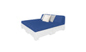 Ledge Lounger Affinity Sunbed with Back Cushion — White Base-4652 Mediterranean Blue Fabric