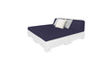 Ledge Lounger Affinity Sunbed with Back Cushion — White Base-4646 Captain Navy Fabric