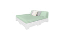 Ledge Lounger Affinity Sunbed with Back Cushion — White Base-4664 Sea Fabric
