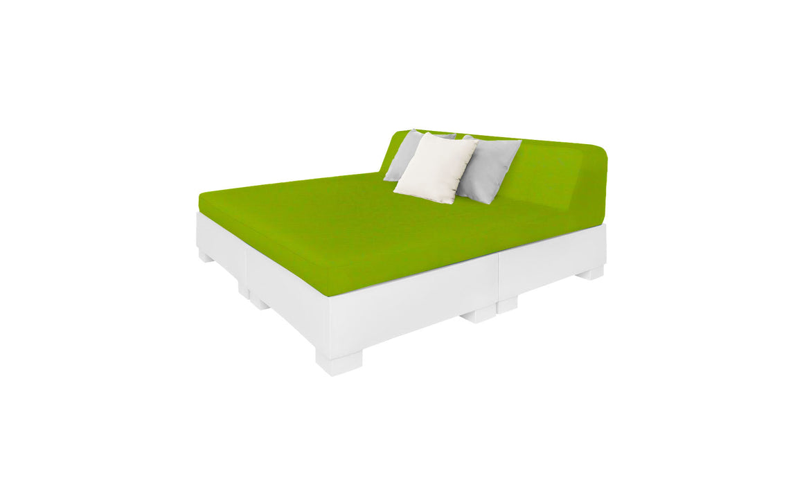 Ledge Lounger Affinity Sunbed with Back Cushion — White Base-T16-47 Lime Fabric