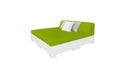 Ledge Lounger Affinity Sunbed with Back Cushion — White Base-T16-47 Lime Fabric