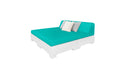 Ledge Lounger Affinity Sunbed with Back Cushion — White Base-4612 Aruba Fabric