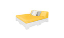 Ledge Lounger Affinity Sunbed with Back Cushion — White Base-4602 Sunflower Yellow Fabric
