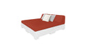 Ledge Lounger Affinity Sunbed with Back Cushion — White Base-4622 Terracotta Fabric