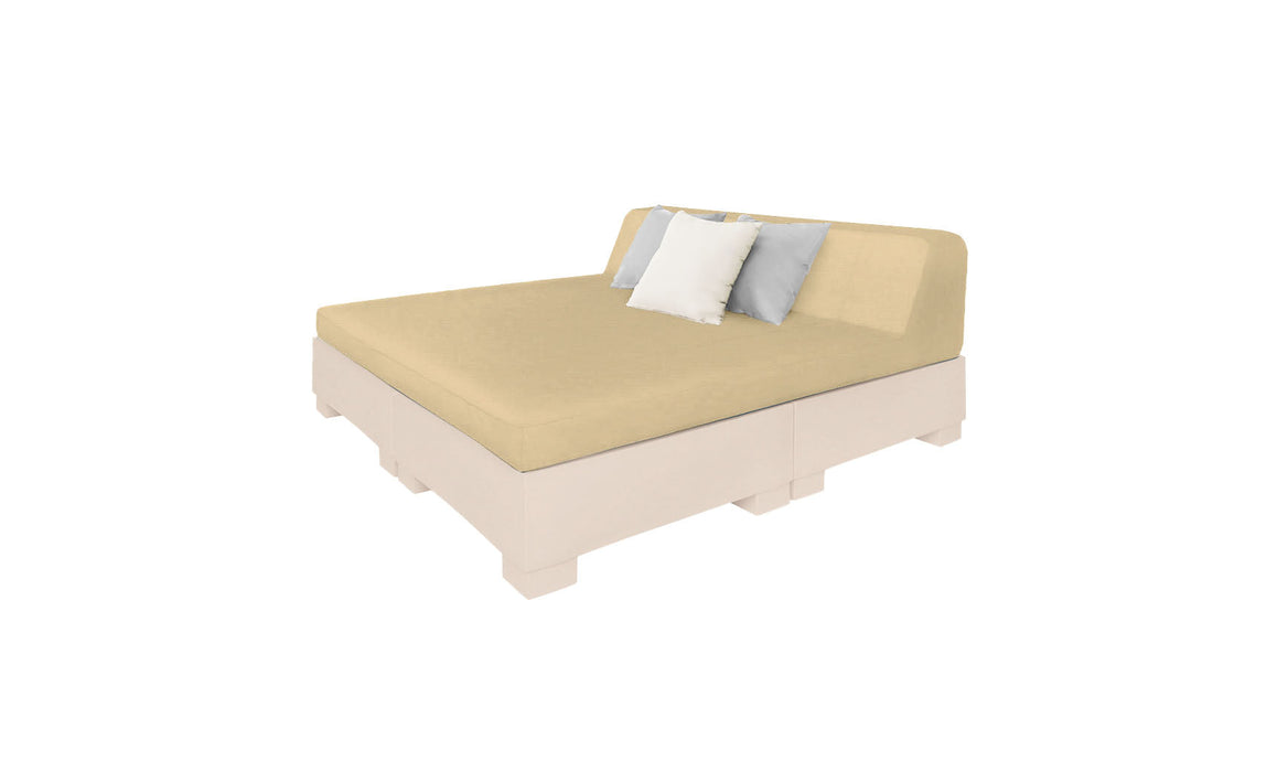 Ledge Lounger Affinity Sunbed with Back Cushion — Cloud Base-4633 Linen Fabric