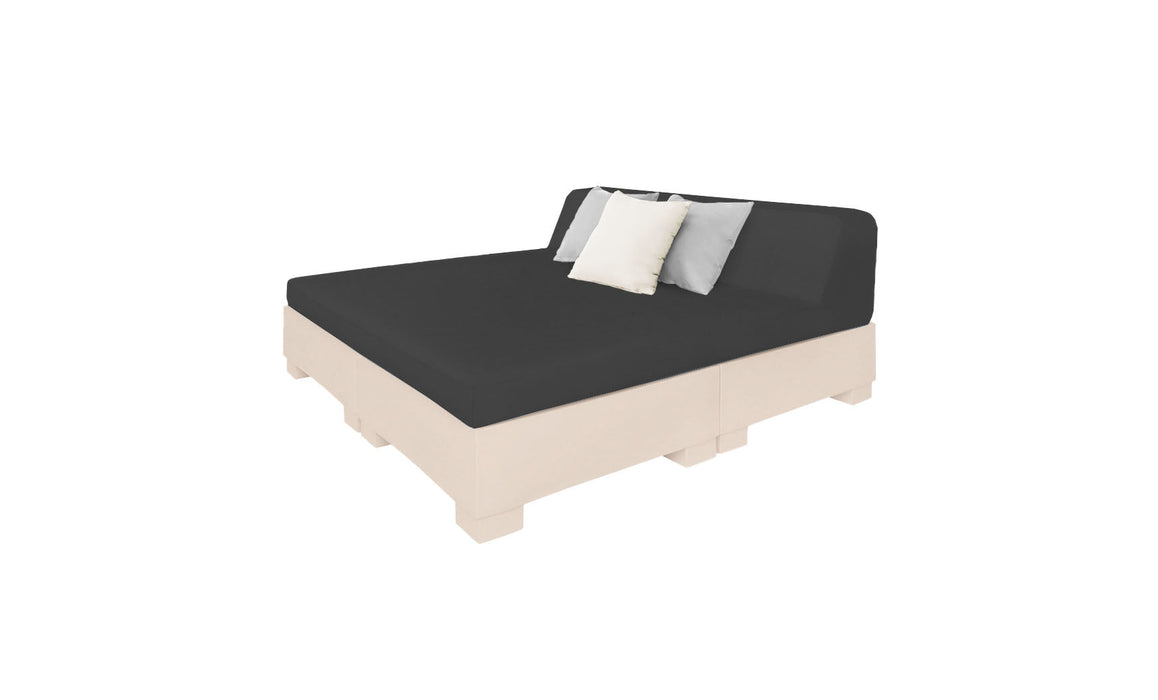 Ledge Lounger Affinity Sunbed with Back Cushion — Cloud Base-4608 Black Fabric
