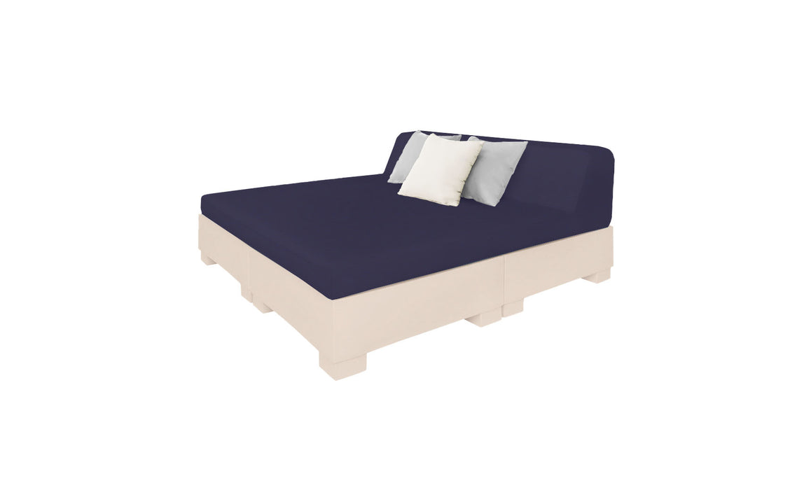 Ledge Lounger Affinity Sunbed with Back Cushion — Cloud Base-4646 Captain Navy Fabric