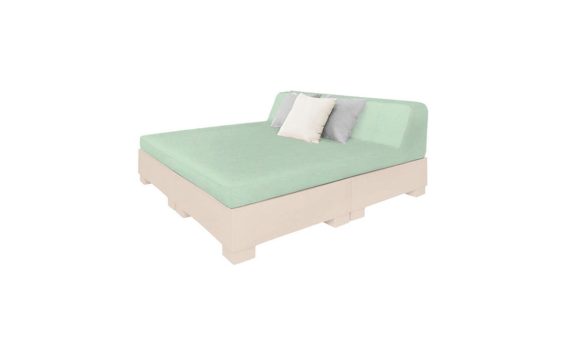 Ledge Lounger Affinity Sunbed with Back Cushion — Cloud Base-4664 Sea Fabric