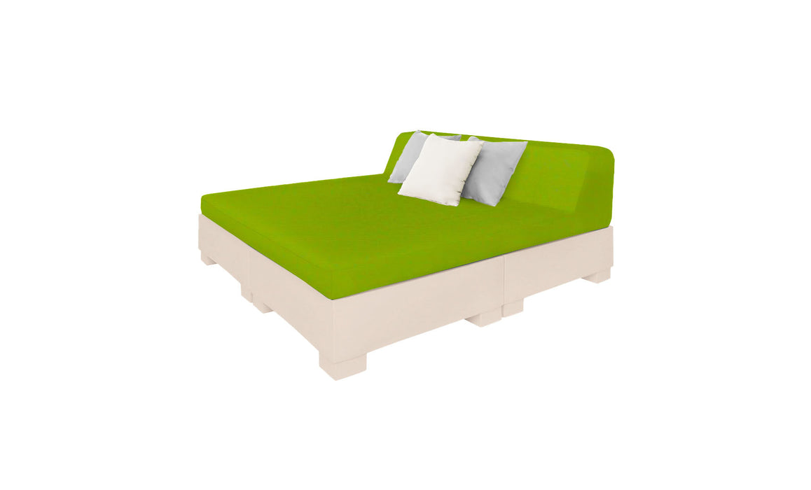 Ledge Lounger Affinity Sunbed with Back Cushion — Cloud Base-T16-47 Lime Fabric