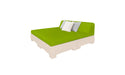Ledge Lounger Affinity Sunbed with Back Cushion — Cloud Base-T16-47 Lime Fabric