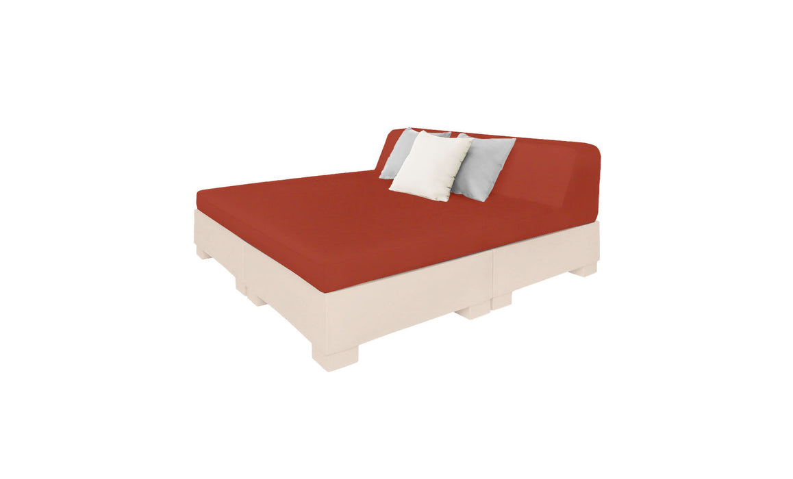 Ledge Lounger Affinity Sunbed with Back Cushion — Cloud Base-4622 Terracotta Fabric