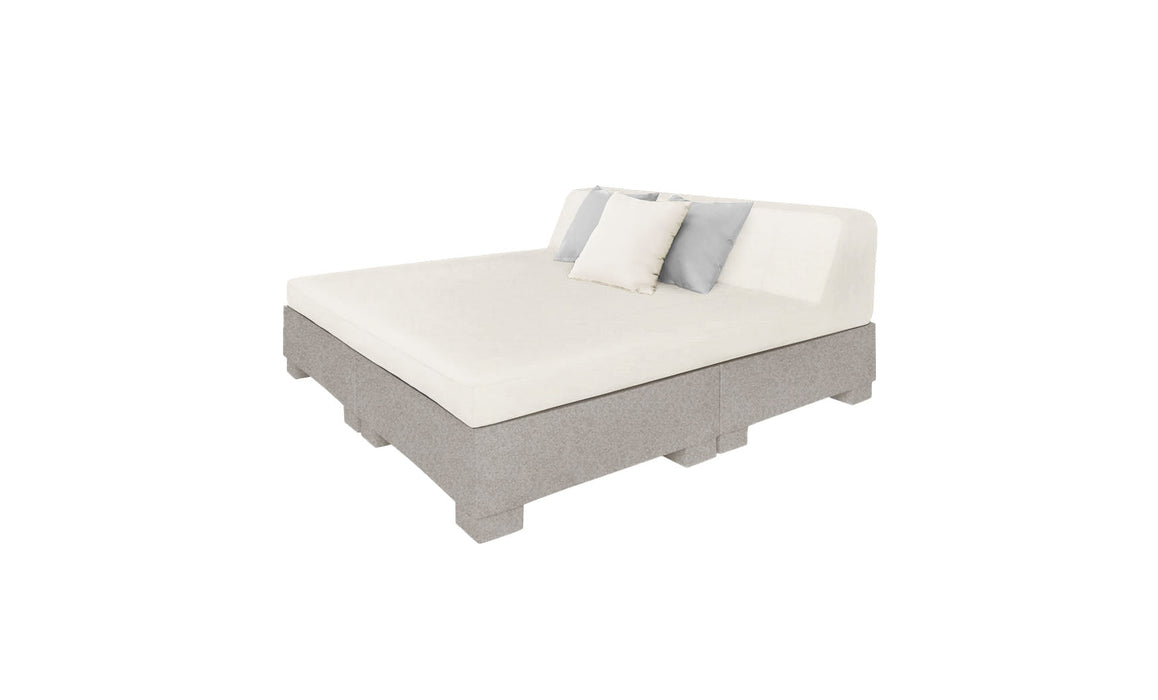 Ledge Lounger Affinity Sunbed with Back Cushion — Sandstone Base-4634 White Fabric