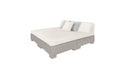 Ledge Lounger Affinity Sunbed with Back Cushion — Sandstone Base-4634 White Fabric