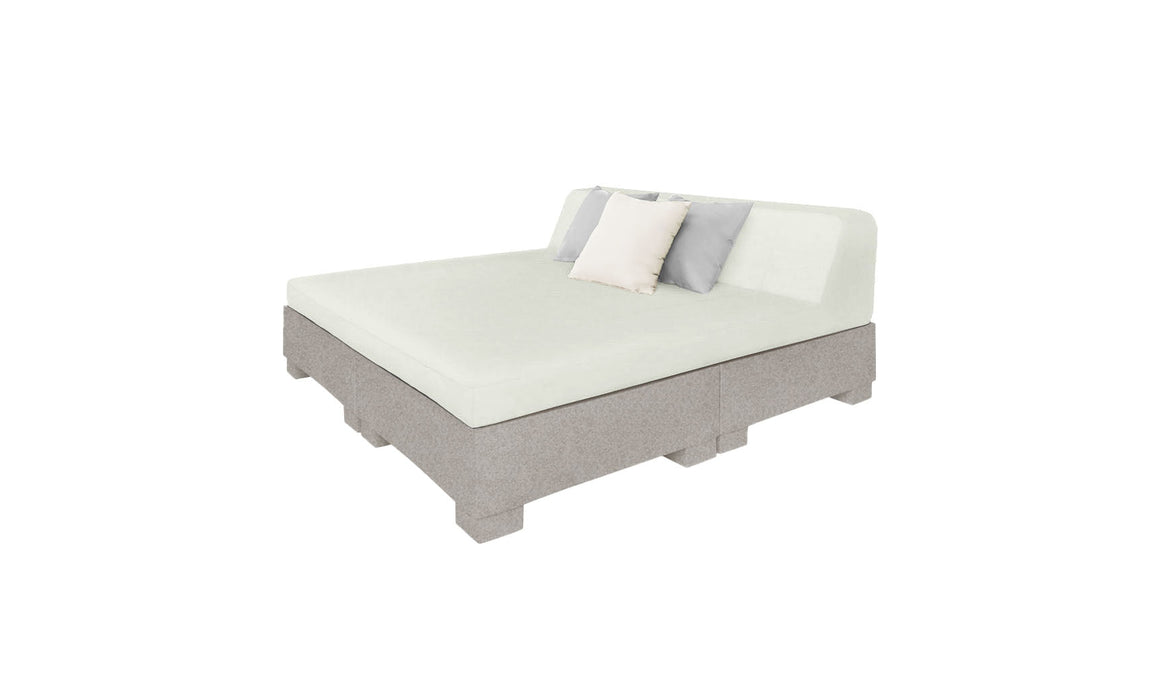 Ledge Lounger Affinity Sunbed with Back Cushion — Sandstone Base-4651 Silver Fabric
